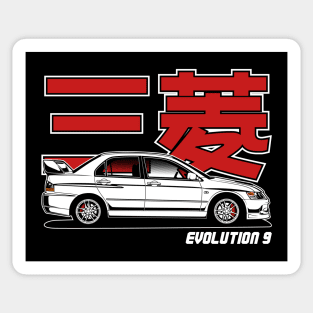 Lancer Evolution 9 White Print Sticker